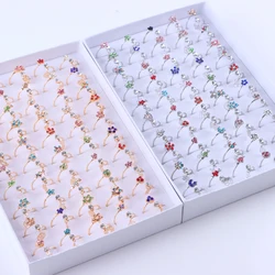 20Pcs/Lot Fashion Unique Small Open Pendant Rings For Woman Girls Flower Butterfly Wedding Engagem Jewelry Accessories Gift