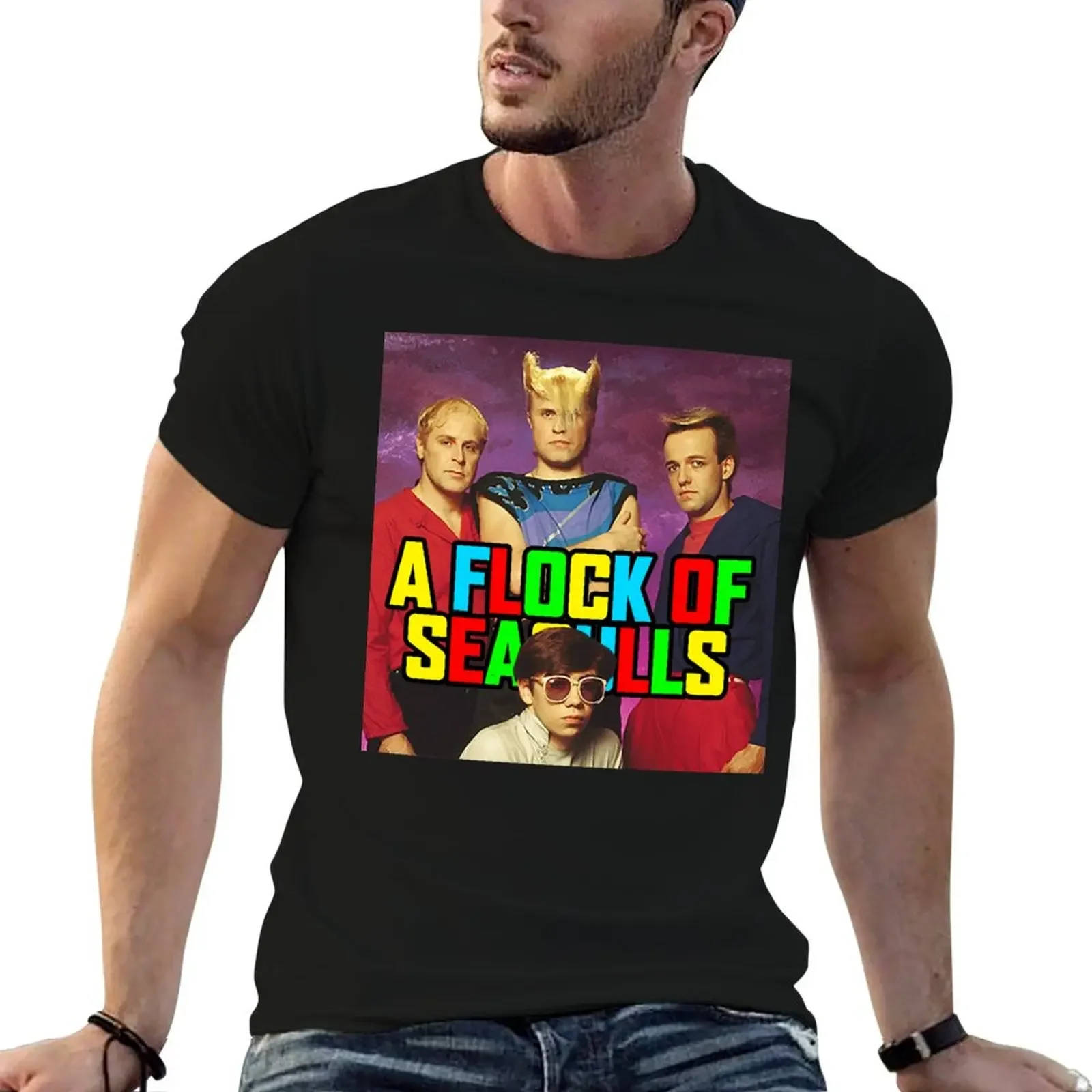 

A Flock of Seagulls T-Shirt custom shirt summer top basketball graphic tees graphics clothing for men