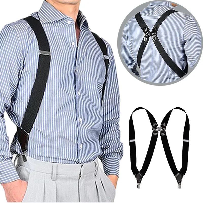 جديد رجل الحمالات قابل للتعديل الأقواس X شكل حزام مطاط كليب الجانب كليب كروس الكبار الحمالات بنطلون الأقواس اكسسوارات