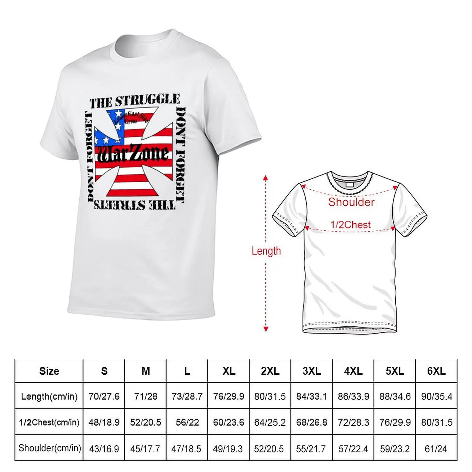 Warzone - Dont Forget the Struggle - Dont Forget the Streets - NYHC Premium T-Shirt Plus Size Quick Dry Sports Tee