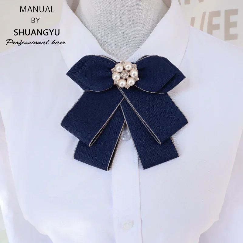 Bank bow tie bow scarf Female professional staff teller decorated bow shirt Work blue bow tie bow scarf bow ite