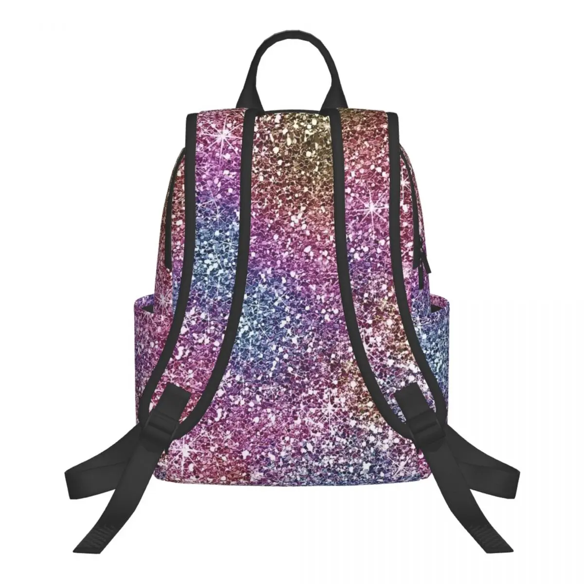 Rainbow Glitter Texture Student Backpack School Bag Hiking Travel Daypack for Boys Girls Bookbag Shoulder Bags