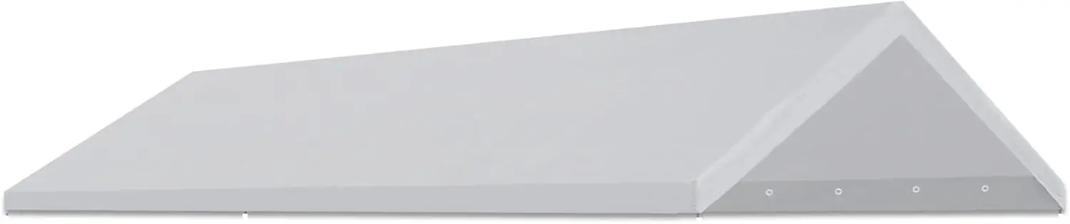 

10x20ft Carport Replacement Canopy Cover with Ball Bungees for Garage Shelter Tent (White, Frame Not Included)