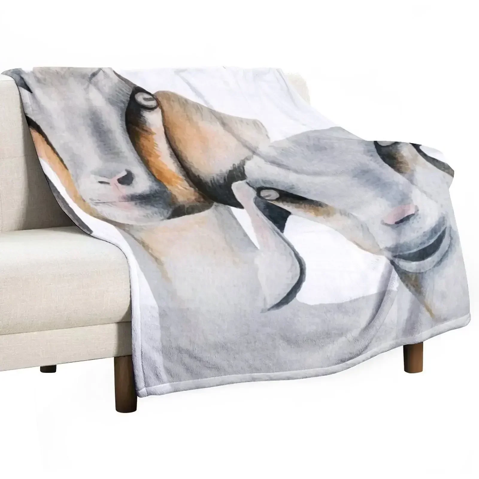 Goat and goat Throw Blanket warm winter Extra Large Throw Bed linens Cute Plaid Thermal Soft Blankets