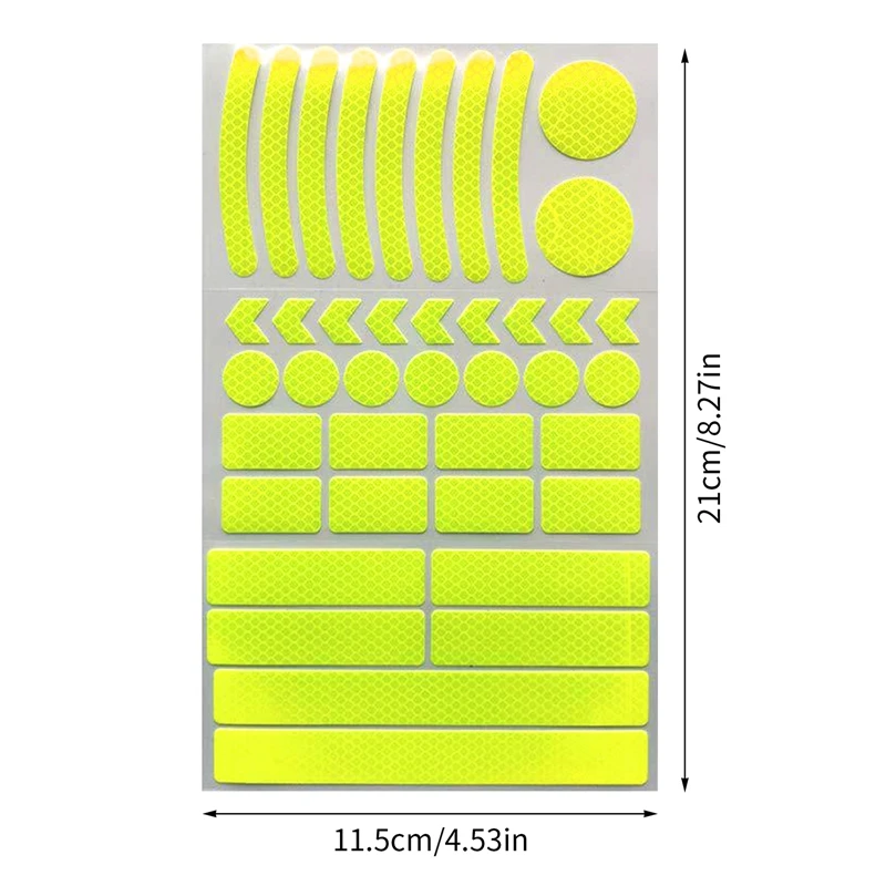 42PCS Bicycle Body Reflective Sticker Night Safety Logo Grid Stripe Warning Strip MTB Scooter  Helmet Body Reflective Sticker