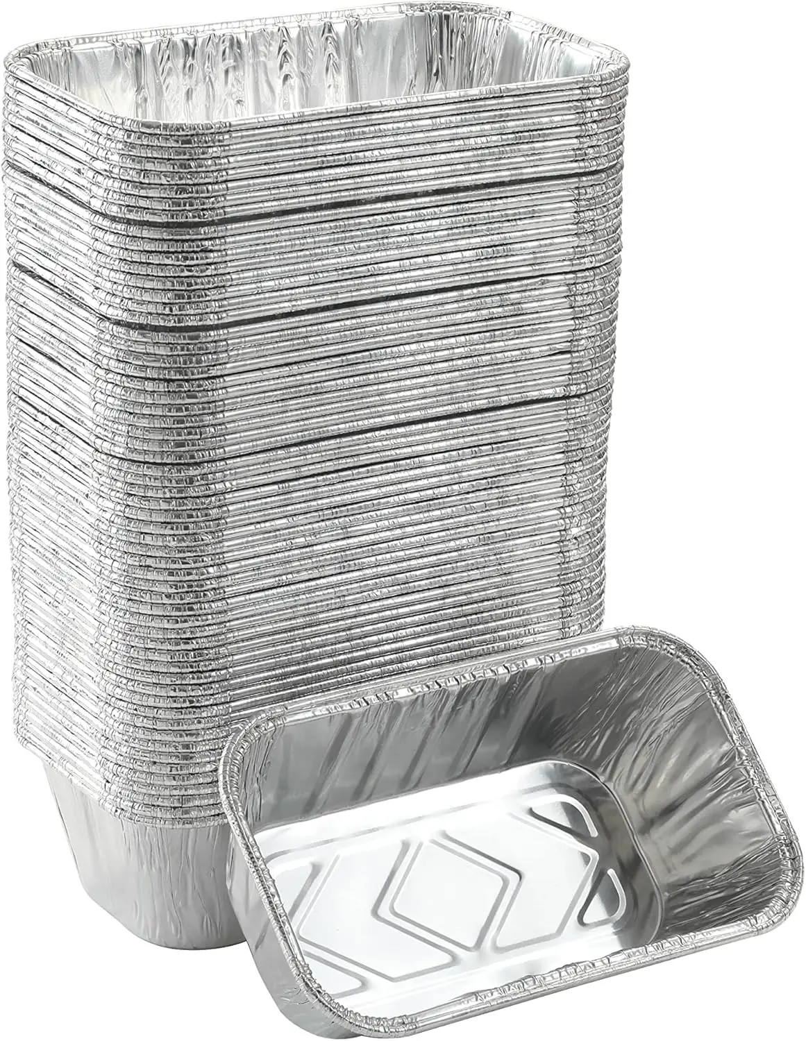 

100 штук одноразовых алюминиевых форм для выпечки, 6" x 3.5" x 2", безопасные для духовки, для выпечки и хранения