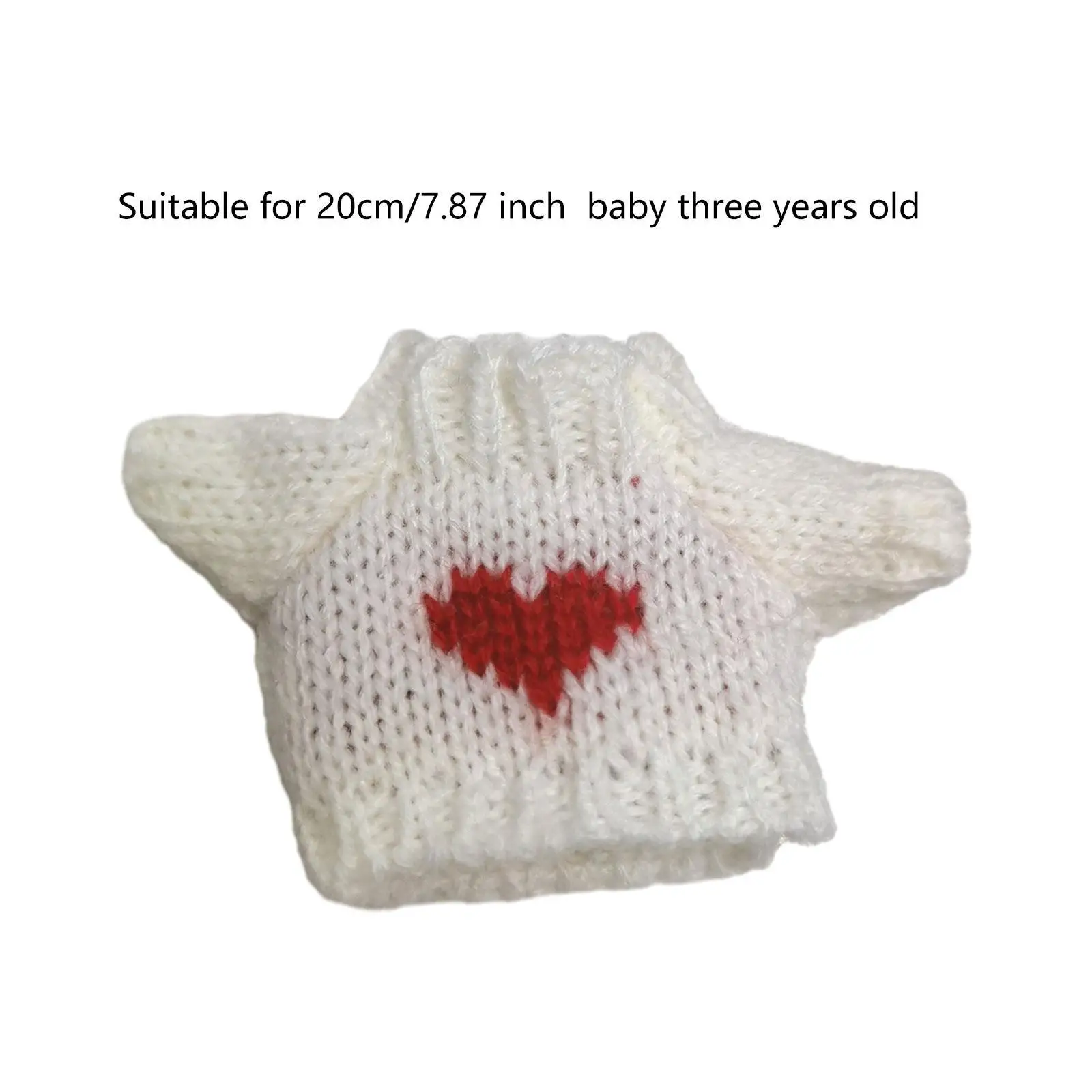 Sweter dla lalek z białym sercem Urocza odzież dla lalek dla lalki 20 cm Fashion Doll
