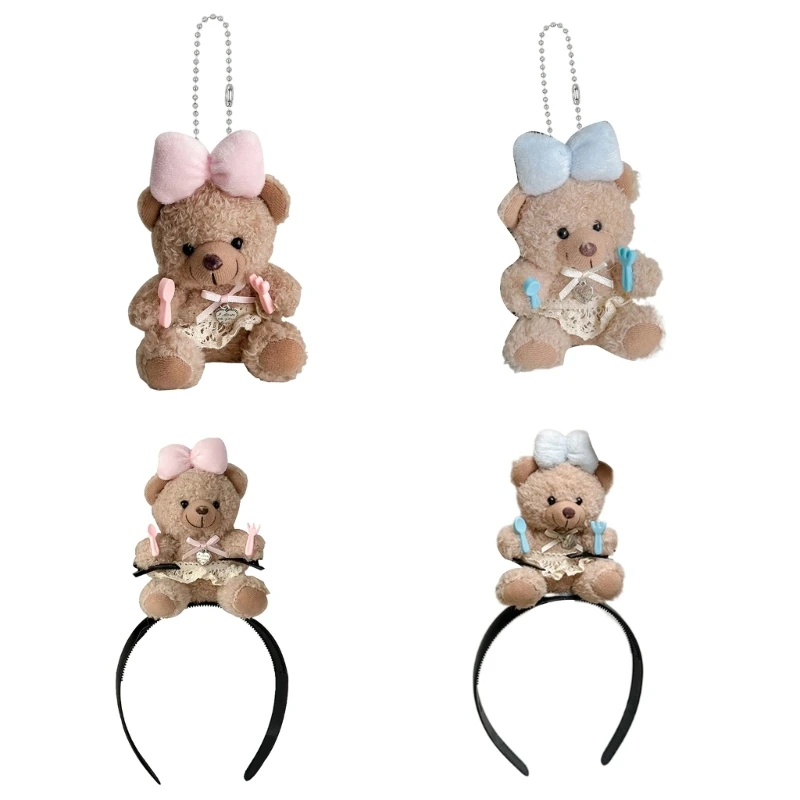 

Cartoon Stuffed Bear Hairband Carnivals Teens Role Play Headbands Multiple Color Drop Shipping