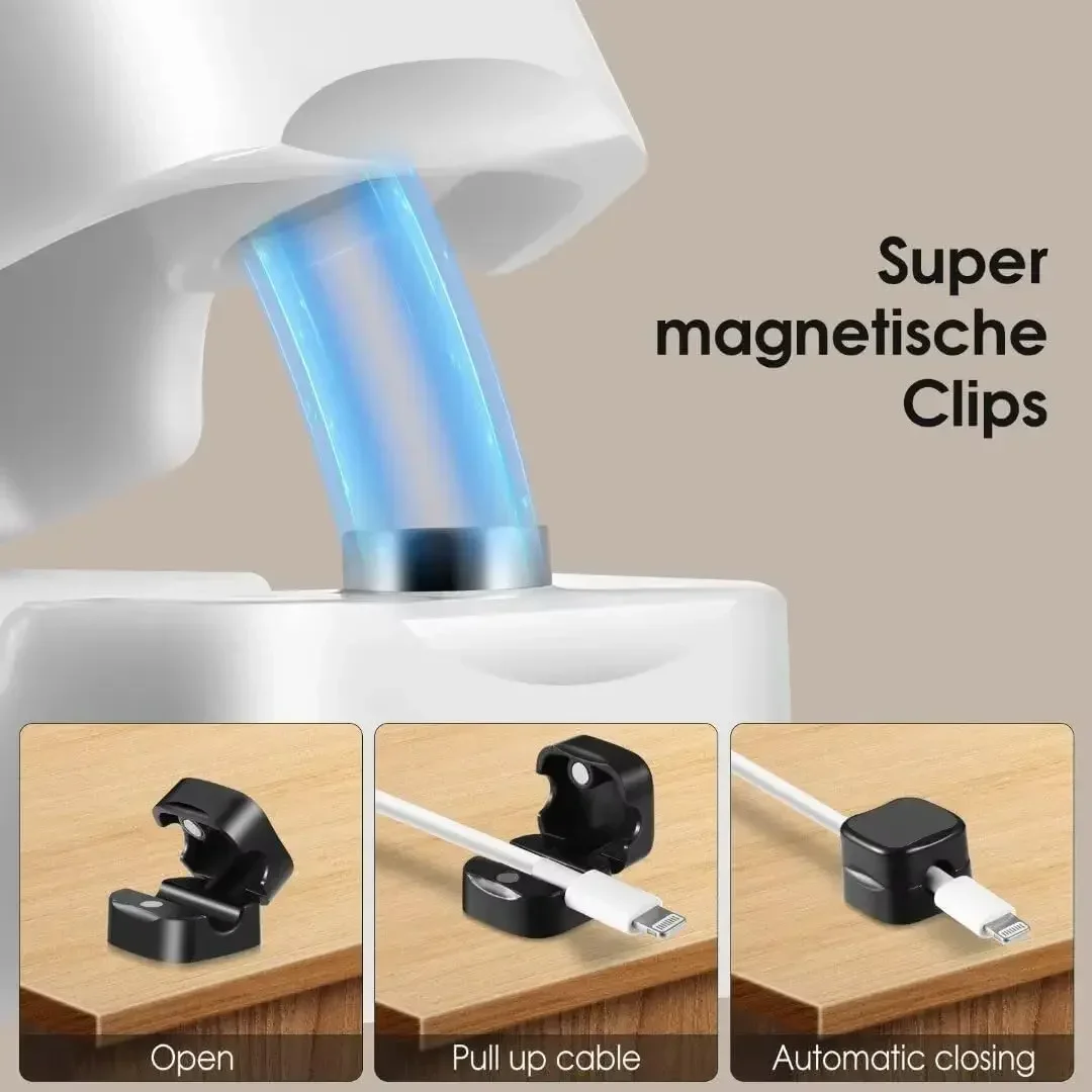 Magnetischer Kabelclip-Organizer, selbstklebender Kabelhalter, Drahtmanagement, USB-Ladekabelhalter für Zuhause, Büro, Telefon, Schreibtisch, Autowand