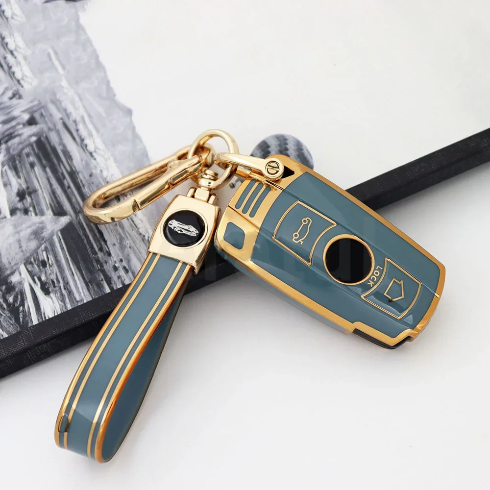 TPU Auto Shell Fob keychain Car Key Case Cover Shell For BMW X1 X5 X6 Z4 E90 E60 E70 E87 3 5 6 Series M3 M5 Holder Accessories - view 4