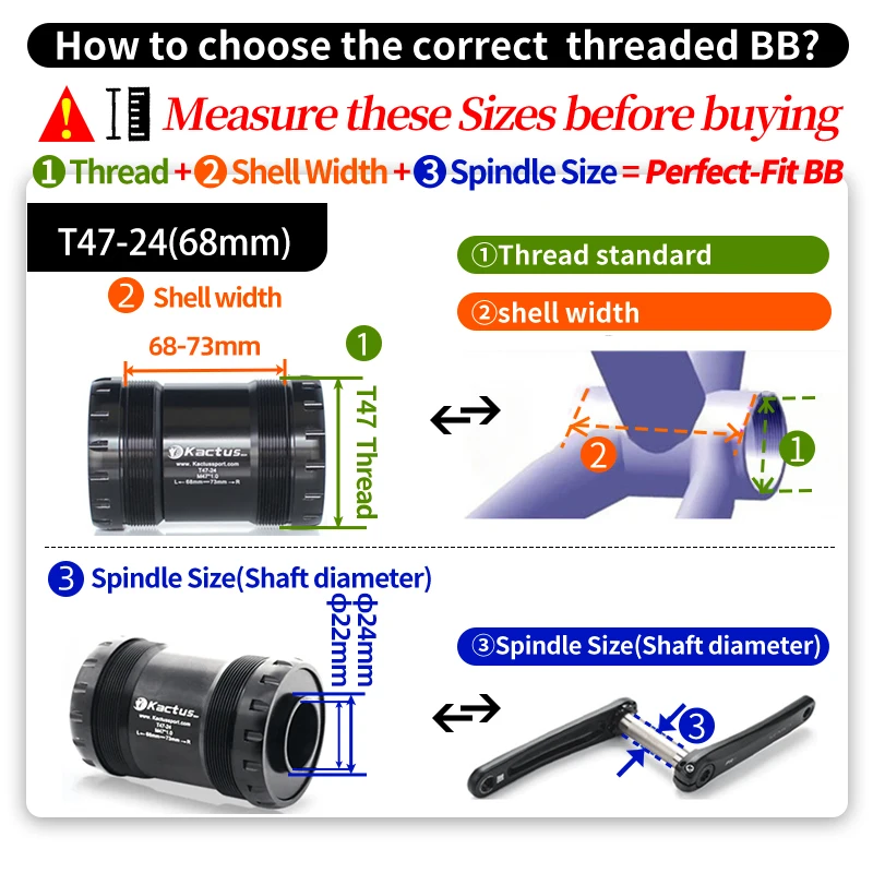 Afbeelding 7: Keramische trapasbehuizing breedte 68/73mm T47-24/30mm/DUB Alle series geschroefde BB geschikt voor Shimano/SRAM/SRAM-DUB fietscrankstellen