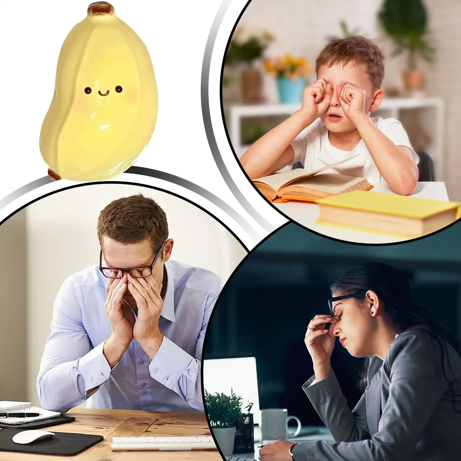 Squeeze Toys For Kids Soft Banana Sensory Fidget Ball Realistic Fruit Relaxing Ball For Toddler Kids Teens Adults Students