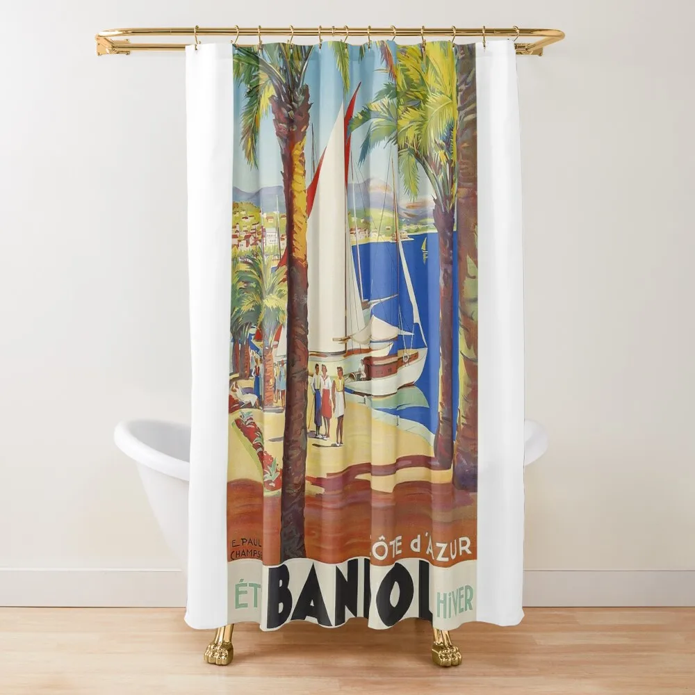 

Bandol France Vintage Travel Poster Shower Curtain Bathroom Showers Bathroom Accessorys Elegant Bathroom Curtain