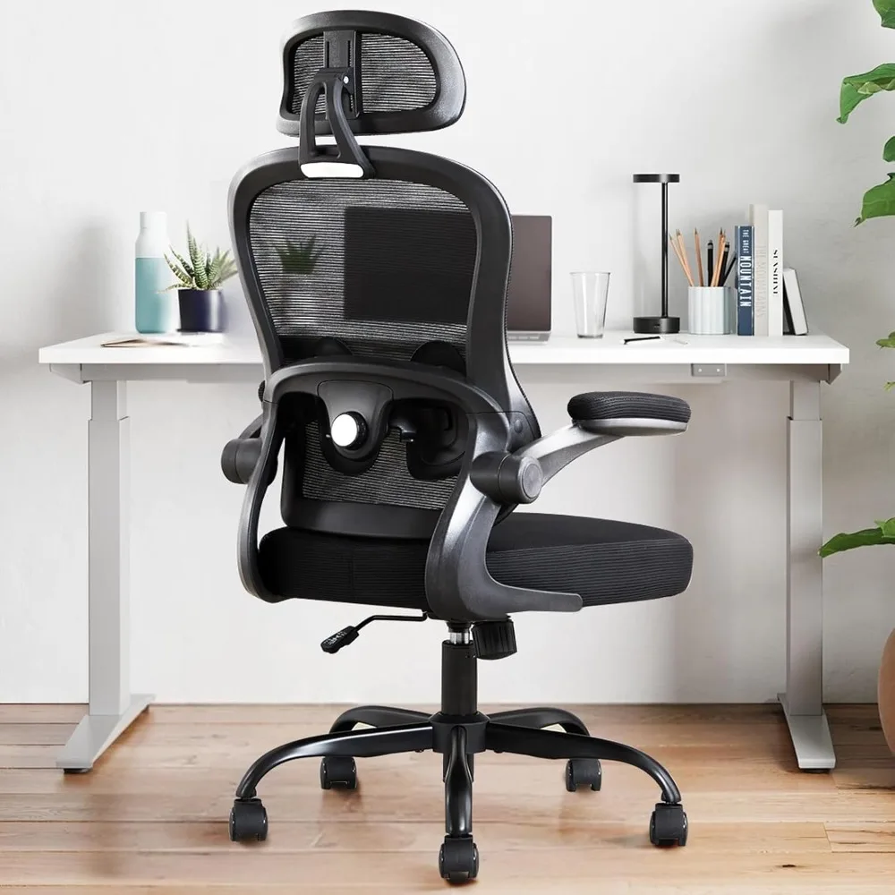 

Ergonomic Office Chair,Ultra Thick Office Desk Chair with Adjustable Lumbar Support and Headrest,Spring Cushion,Rocking Function