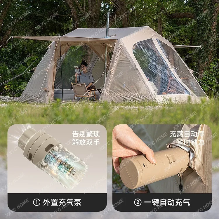 

LX inflatable tent outdoor camping overnight new two-bedroom and one-room camping equipment full set