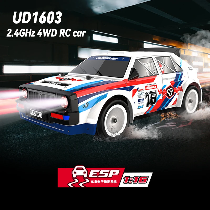 UD1603 1/16 RC 2.4GHZ 4WD High Speed Drift Car Angel Big Eyes Light Flat Run Remote Control Car Model Adult Boy Toy