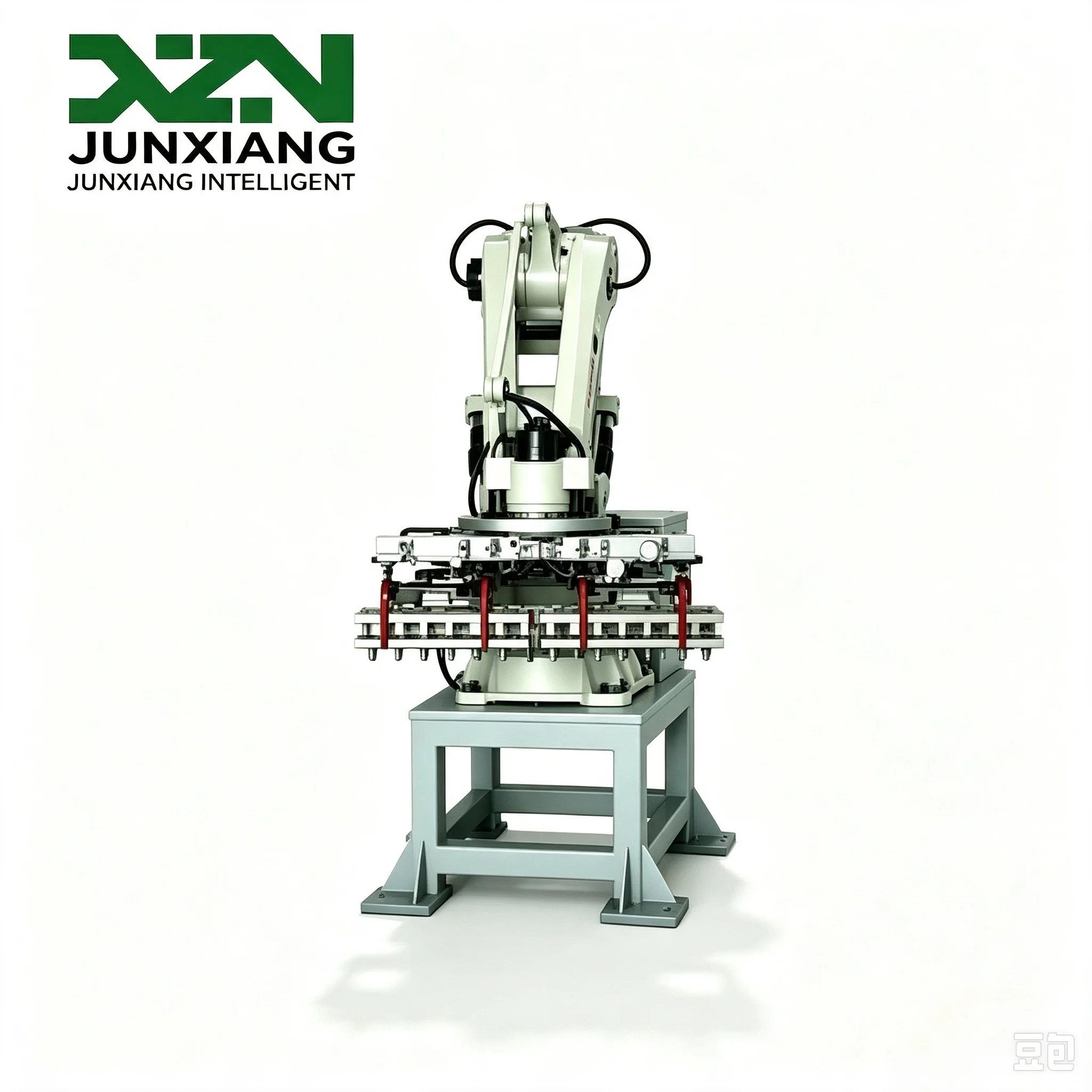 JunXiang 4-Axis Palletizing Robotic Arm 120kg Payload Automatic Bag Carton Stacking Robot Palletizer Customizable Gripper