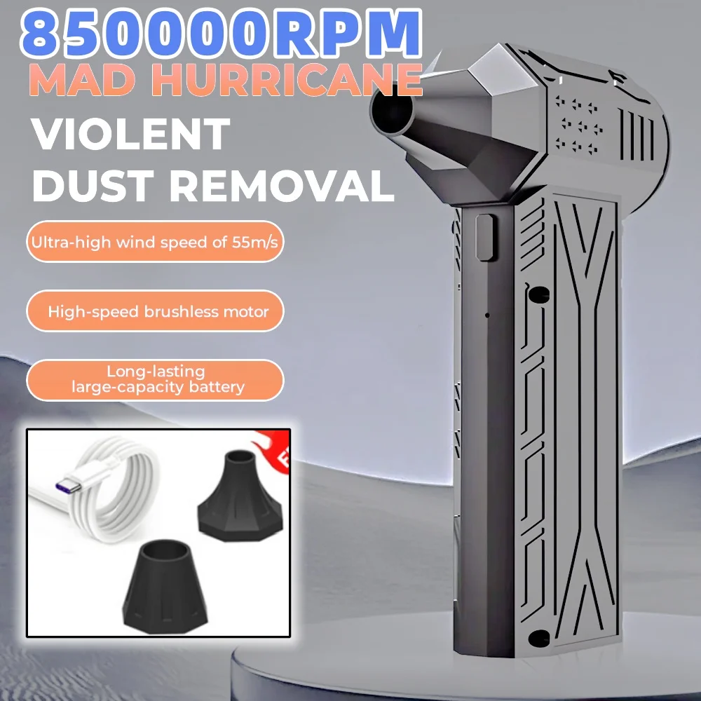 

Violent Fan 850000RPM Powerful Air Blower Vacuum Dust Cleaner Type-C Charging Strong Winds Brushless Turbo Jet Blower gun Tools