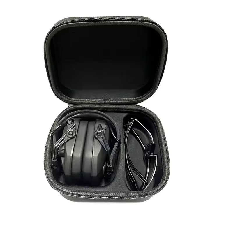 Tactical headphone bag, headphone protective case, EVA hard headphone storage bag. Used to store earmuffs and glasses
