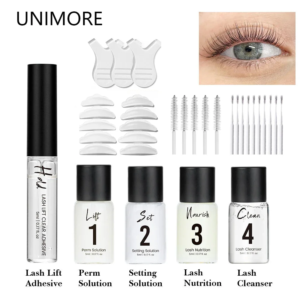 Gollee Unimore Professionele Wimper Perm Kit Lash Lift Kit Liquid Set 4-6 Weken Blijvende Curling Perming Wave Lift Extension Set