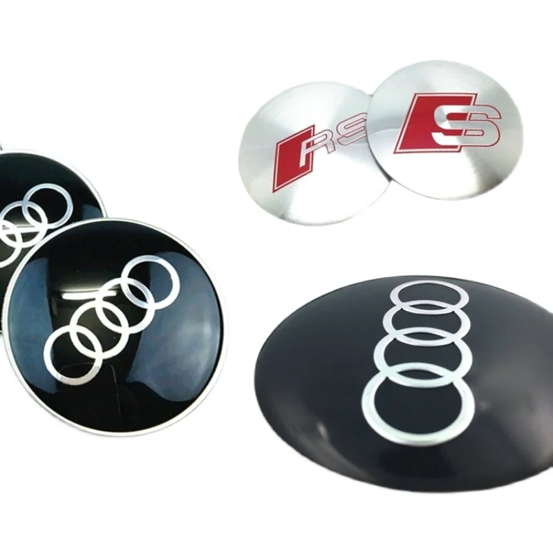 56//65mm 4PCS Car Wheel Hub Caps Emblem Badge Stickers Decoration For AUDI S RS A3 A4 B8 8P 8V A6 C7 A5 Q5 B7 B6 B9 Q3 Q7 A7