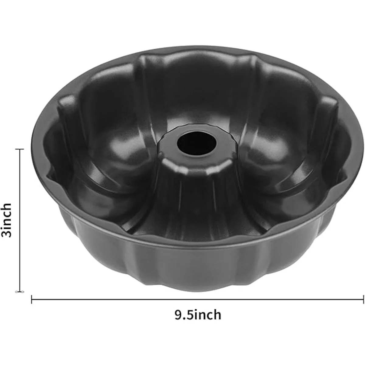 9.5inch (Approximately 24.9cm) Non-Stick Cake Pan, Heavy-Duty Carbon Steel Fluted Round Cake Baking Pan. Cake Pan, Tubular Baking Pan, Cake Mold