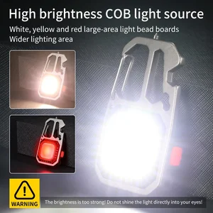 Ultra pequeno Mini LED Light, recarregável Keychain Light, Outdoor Camping COB Work, chave de bolso portátil, chave de fenda 8 principais vendas piper chaveiro - №2