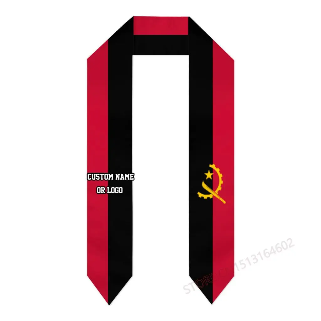 Custom Name Or Logo Angola Flag Graduation Stole Sash International Study Abroad Class of 2023 Shawl