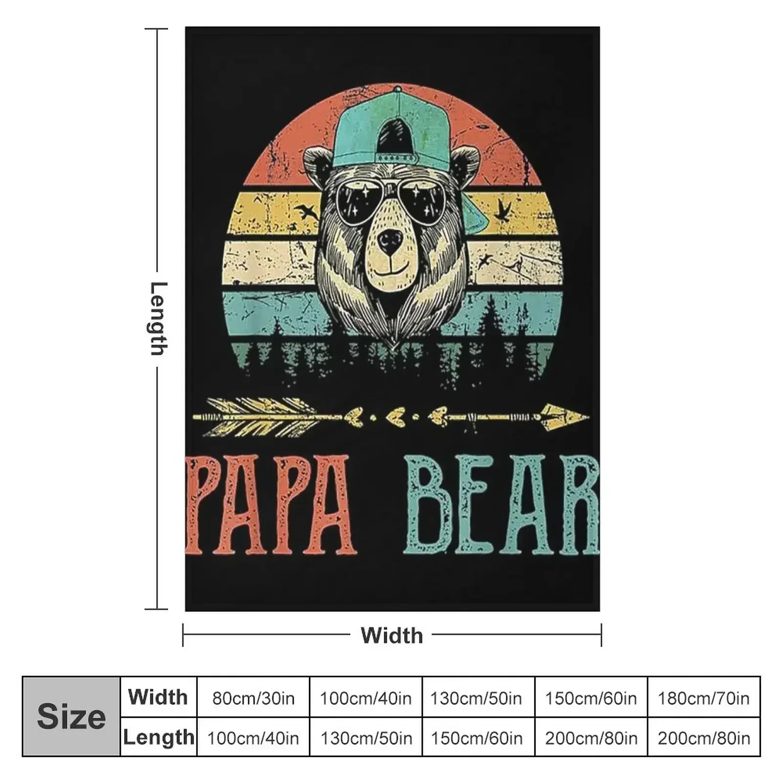 Papa Bear Costume Gifts Throw Blanket couch cozy soft plush fuzzy picnic outdoor blanket