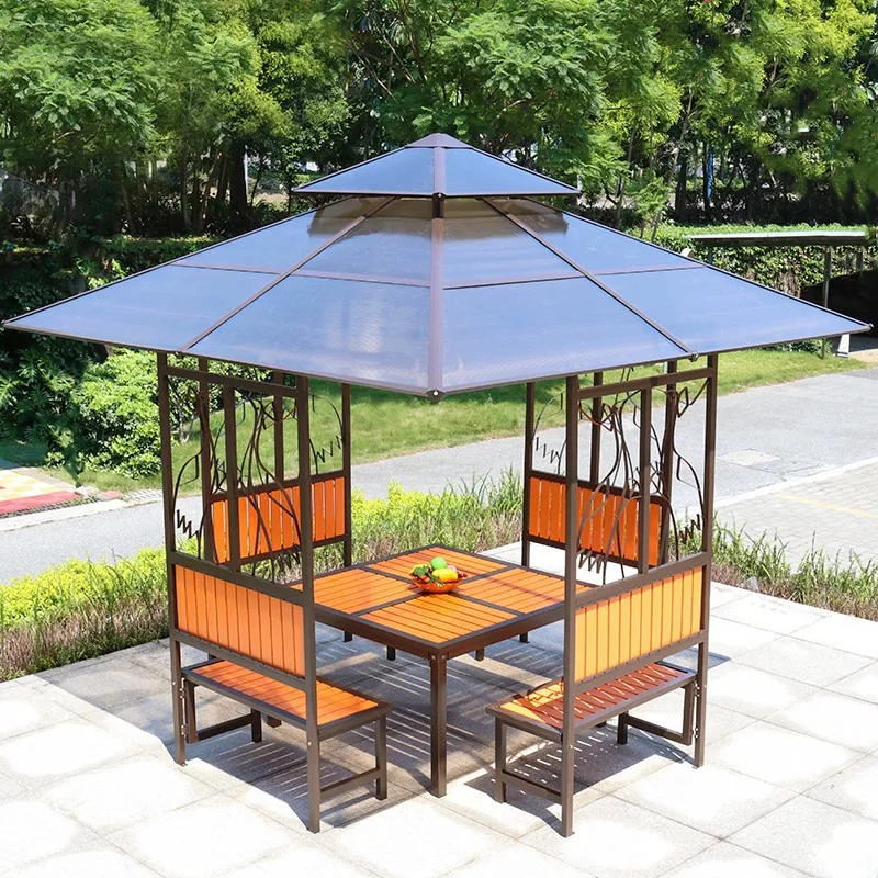 Directly from the manufacturer, the sun board flower and bird four-column pavilion stands outdoor parasol open-air park stands