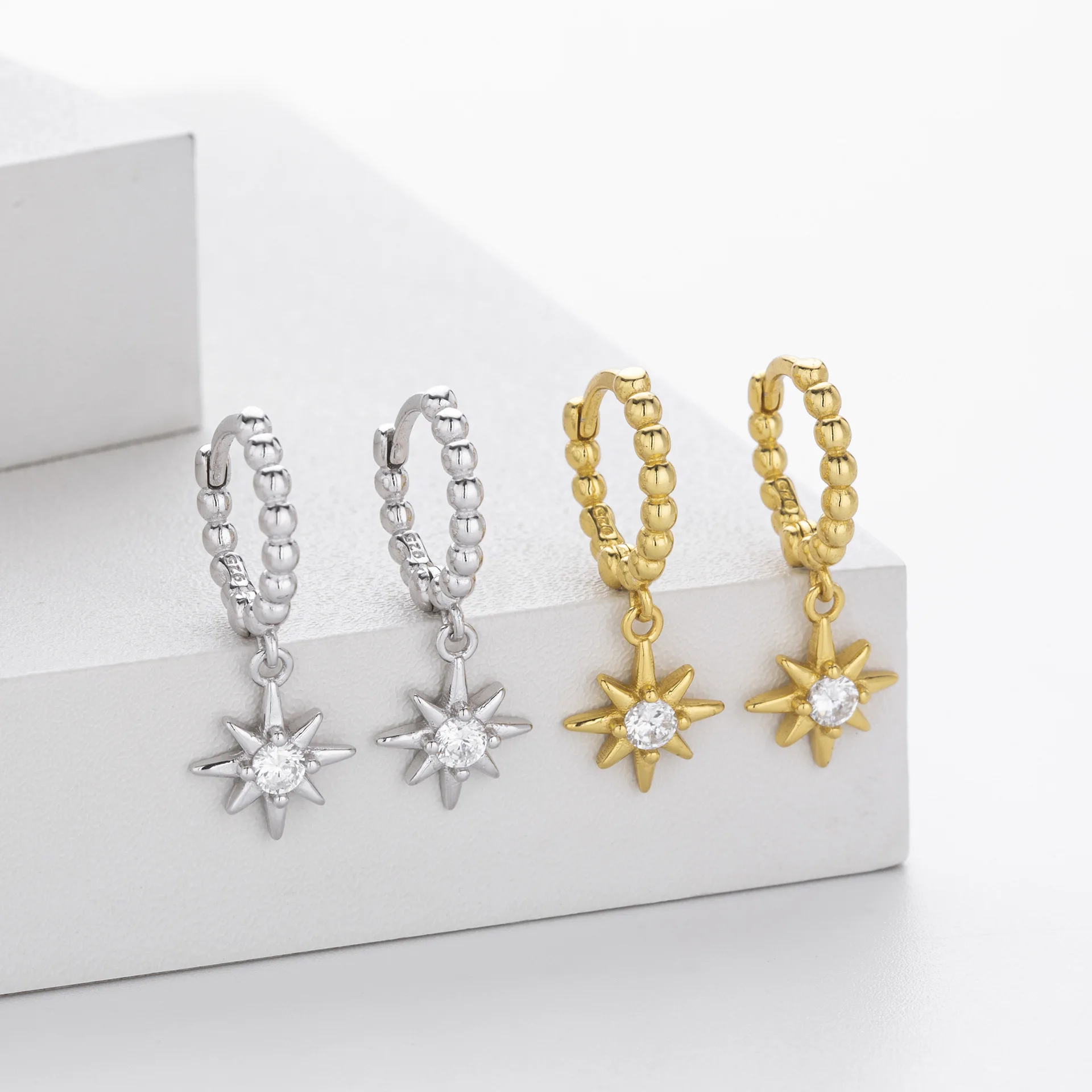 Withered S925 Sterling Silver Earrings Jewelry Earrings Women's Earrings Ear Cuffs
