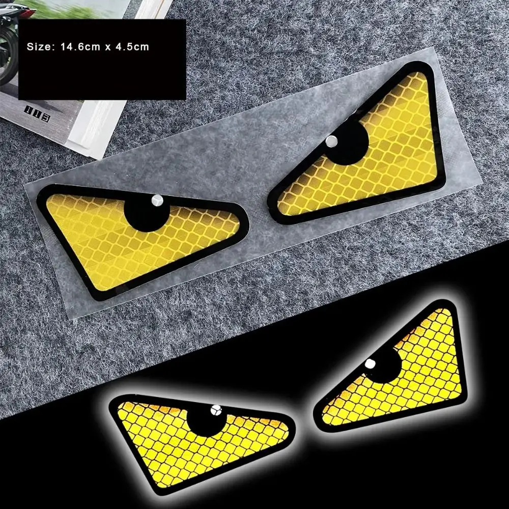 Accesorios Para Moto Reflective Eye Stickers Safety Warning Motorcycle Body Helmet Windshield for Or Car Truck Fuel Tank Caps image 5