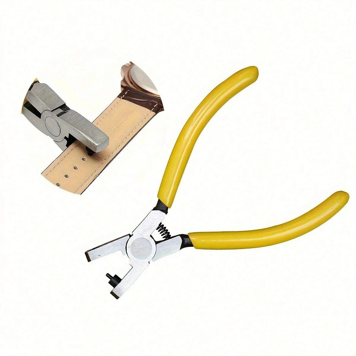 1pcs Yellow Universal Hand Strap Watch Band Punching Puncher, Punch Tool Hole Pliers Tools, For Making Watches, and Various DIY