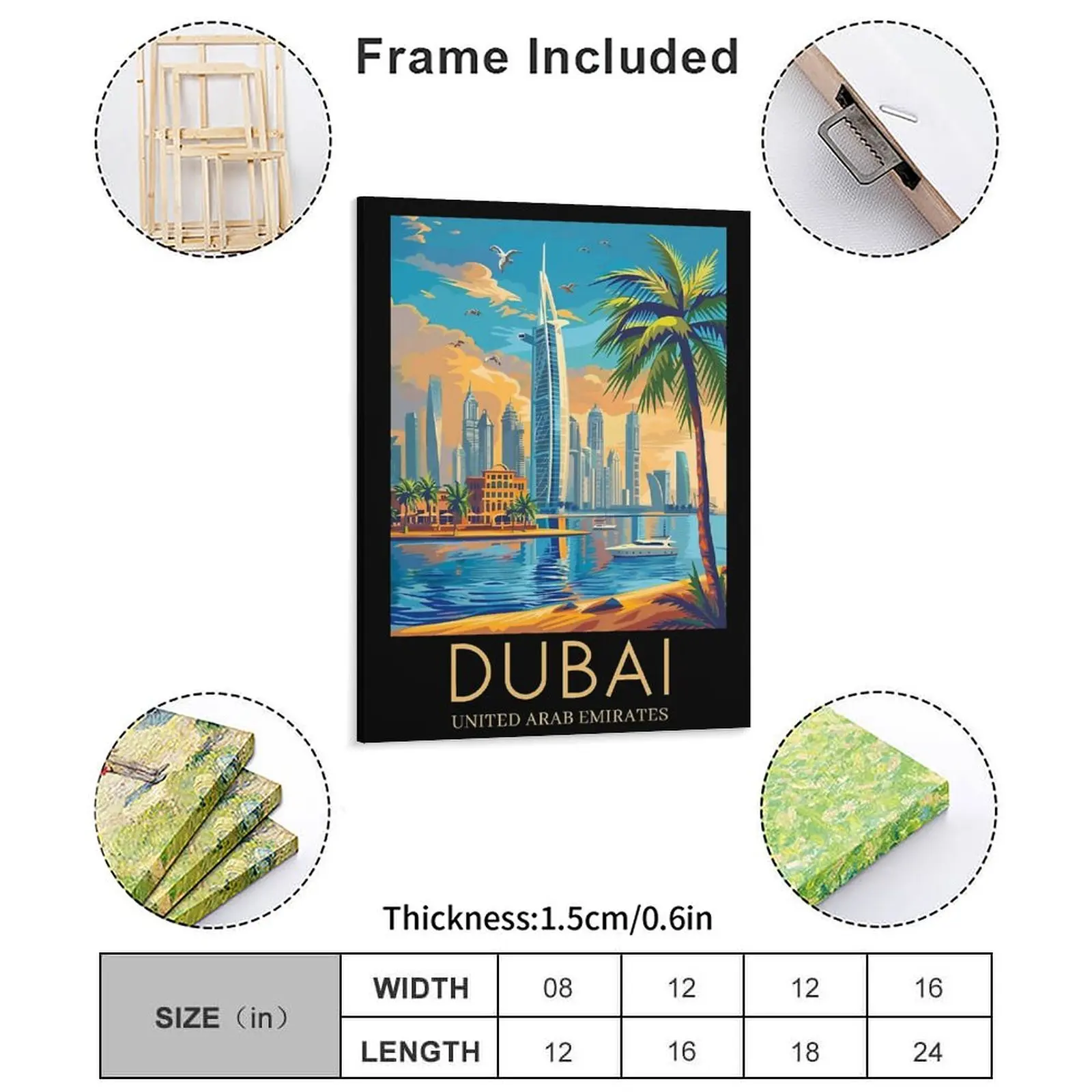 Dubai United Arab Emirates Canvas Paintings Cave Personalized Club Club Bar Design Framed Wall Painting