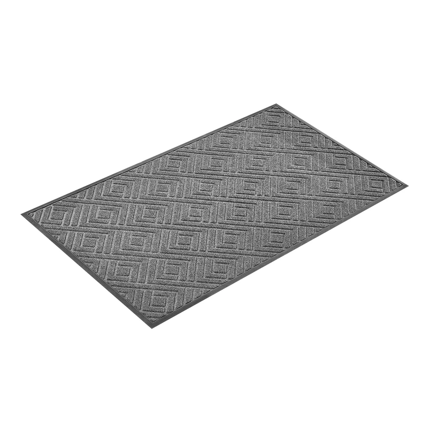 SucceBuy Front Door Mat 61.5 x 36 in Commercial Floor Mat Modern Stylish Carpet with TPE Backing for Hallway Balcony Garage Grey