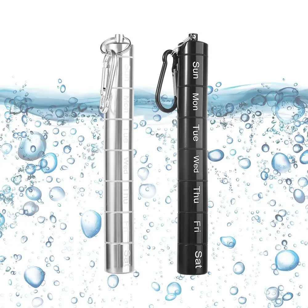 7 Tage Reise-Vitamine, Schlüsselanhänger, Medikamenten-Organizer, starke Dichtheit, Pillenspender, Pillendose, wöchentliche Pillenbox, Medikamenten-Pillendose