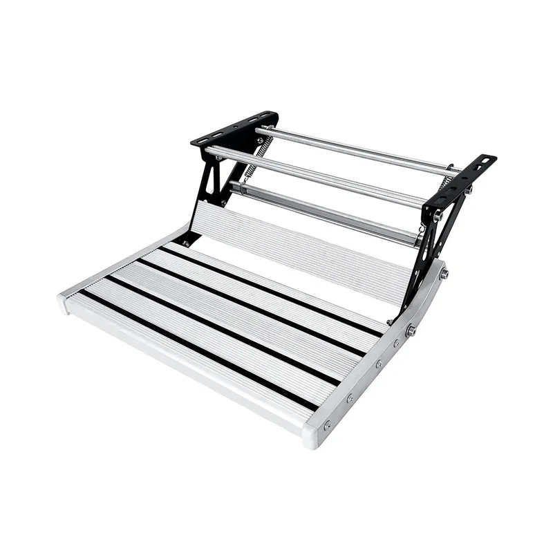 Portable Aluminum Folding Stable Drop Down Step for RV Caravan Trailer with 200KG Load Capacity Non-Slip