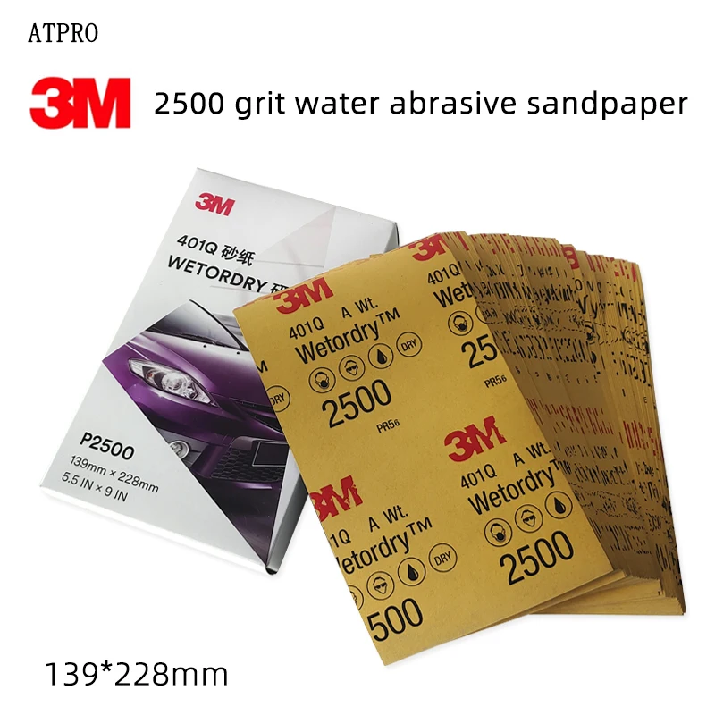 

3M Water Sandpaper 401Q High Efficiency Water Sandpaper Polishing Scratch Finish 2500 Mesh Beauty Sandpaper