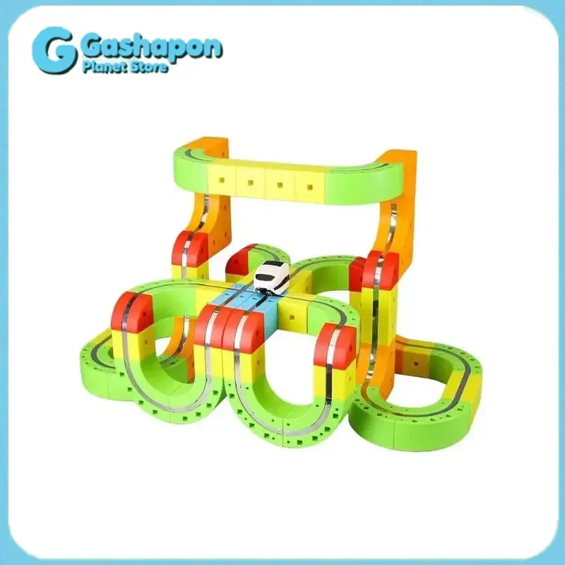 

Большой магнитный высокоскоростной поезд, набор игрушек, сделай сам, 3D трековый куб, игровой набор, без дистанционного управления, STEM, обучающий рождественский подарок