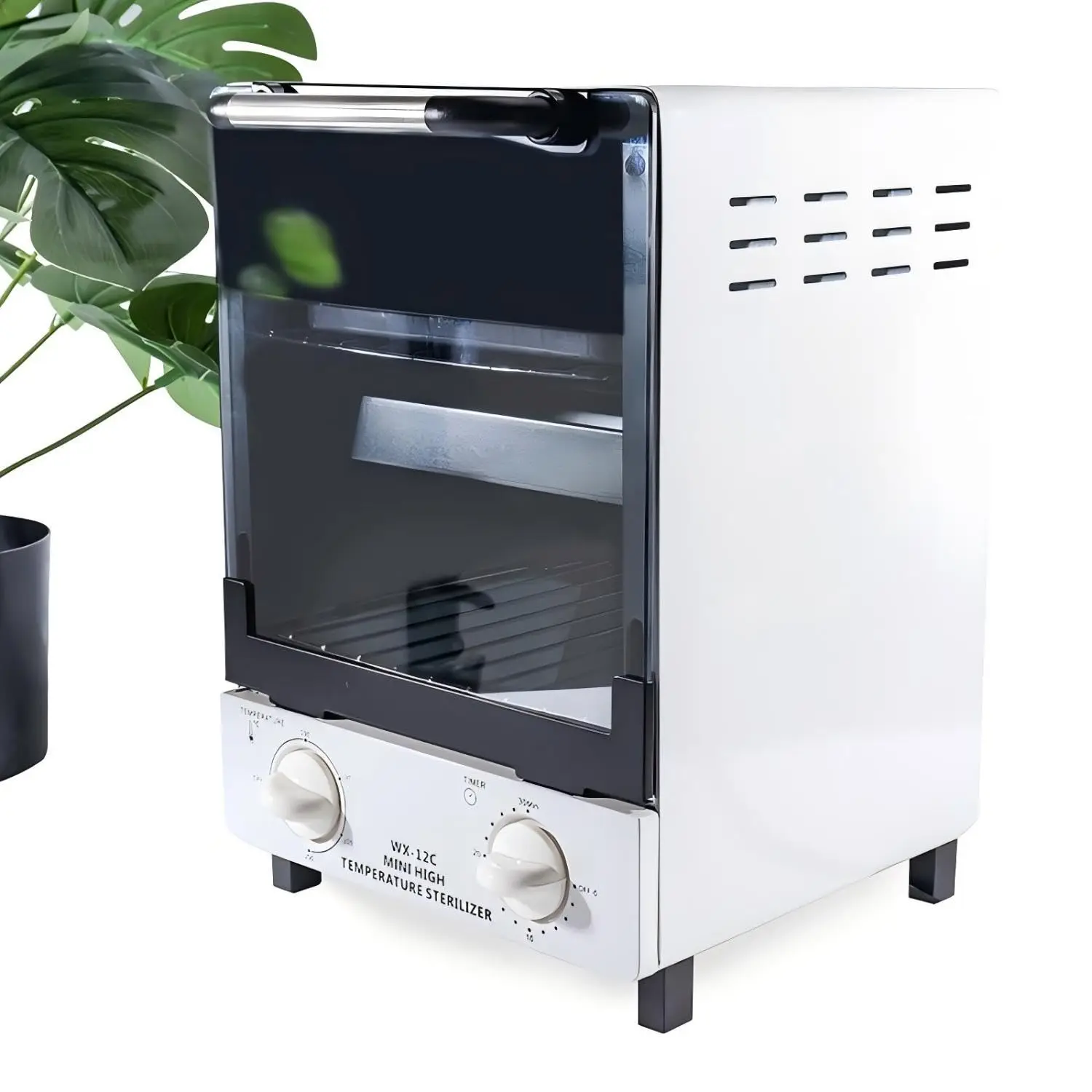 12L Multifunctional Nail Tool Sterilizer with High Temperature Cleaning, Dry Box, Stainless Steel Trays, Timer & Temp Control