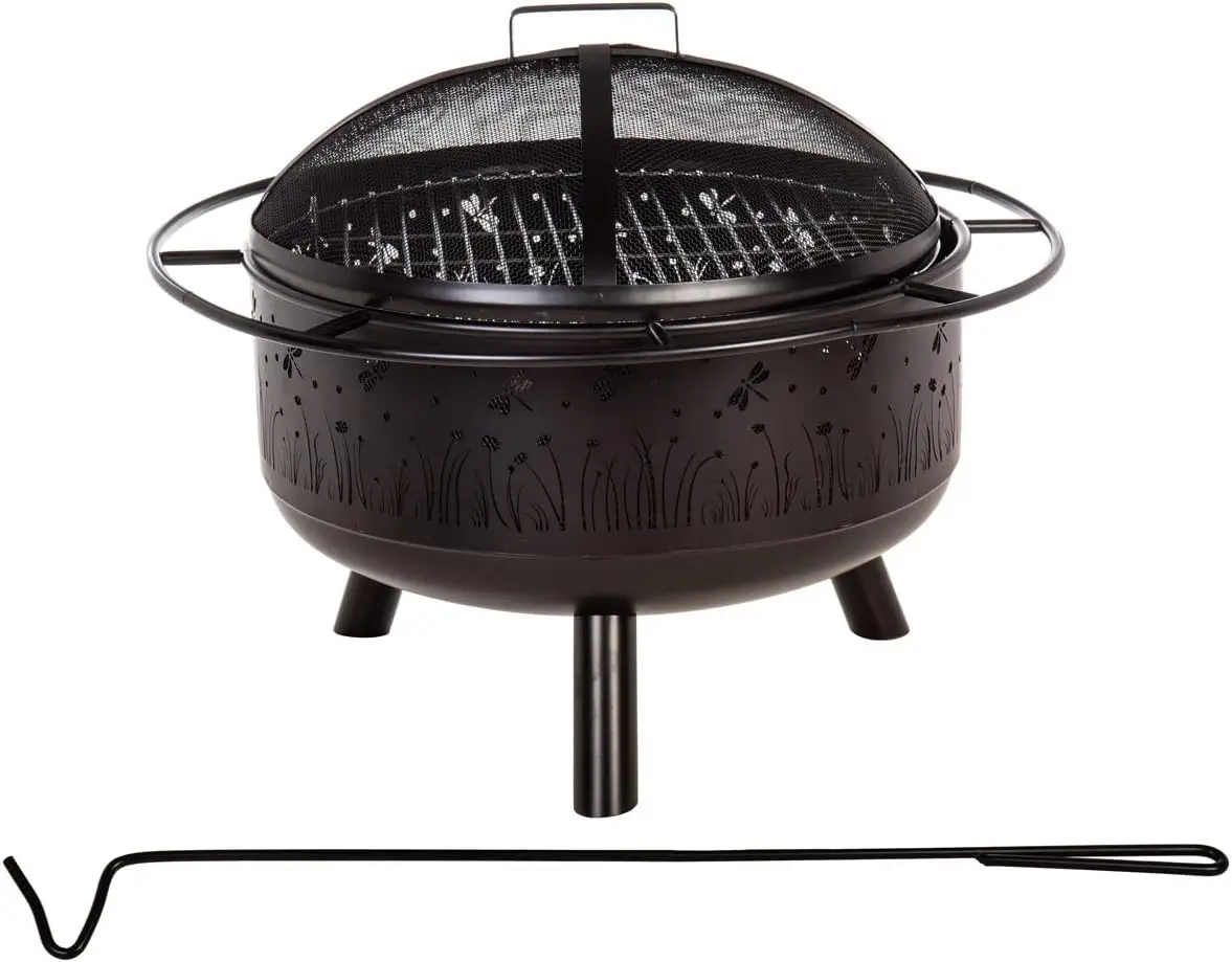 26.3 X 15.8 Inch Meadows Wood-Burning Fire Pit for Patio, Lawn and Outoor Décor