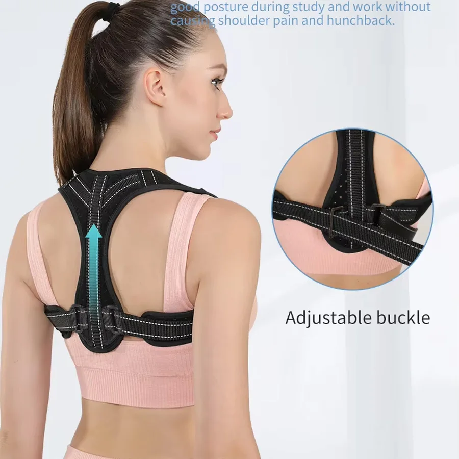 

Posture Corrector for Men and Women - Upper Back Brace Straightener with Adjustable Breathable Clavicle Support