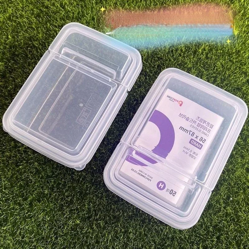 INS Transparent Plastic Storage Box 3 Inch Photocards Small Card Storage Box Desk Organizer Classification Box Stationery