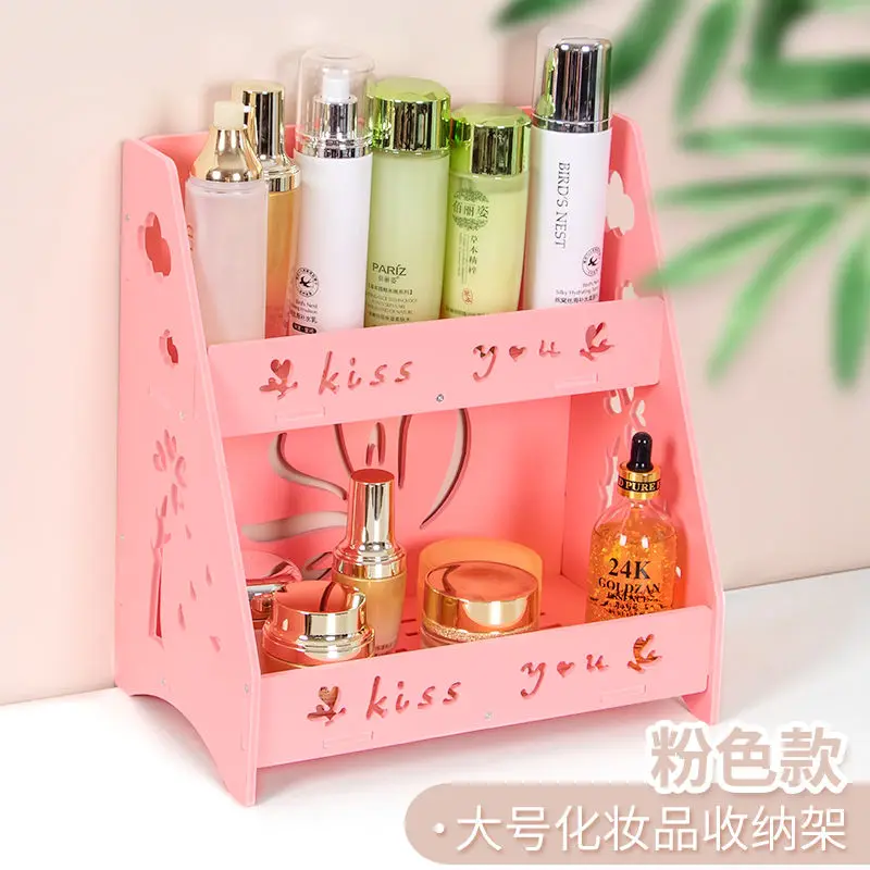 

2Layer Simple Cute Desktop Bookshelf Desk Storage Double-Layer Racks Student Dormitory Home Bedroom Sundries Display Rack Kawaii