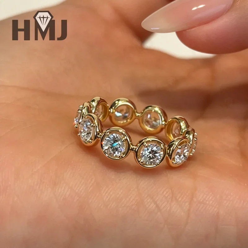 14K Goldringe mit Laborgezüchteten Diamanten DEF VS Rundschliff für Hochzeit, Verlobung, Damen, Versprechen, Feiner Schmuck, Charms, Täglicher Gebrauch – Detail 6