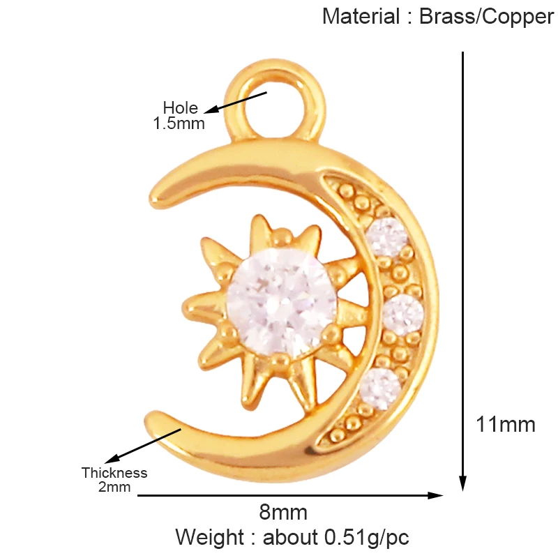 Trendy Mini Windmühle blinkende Bolzen Stern Sonne Mond Regenbogen Schneeflocke Charm Anhänger, Handwerk Schmuck Halskette Armband Zubehör S28 – Detail 10