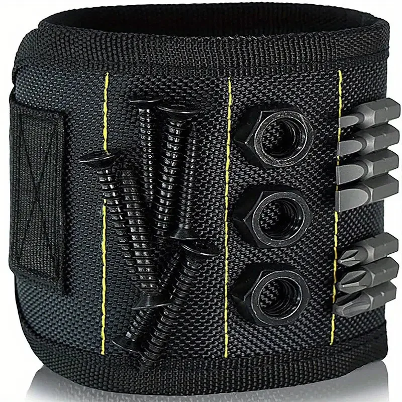 3/5 rows magnetic wrist strap tools accessories bag case wristband electrial parts storage box picking up for clipping screw