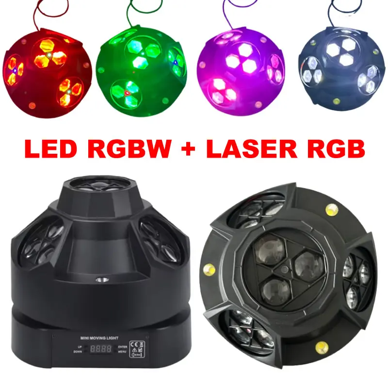 4 Head Bee Eye Beam Lighting Moving Head Full Color RGBW DMX 512 DJ Disco Party Holiday Christmas Bar Club Wedding Show Lights