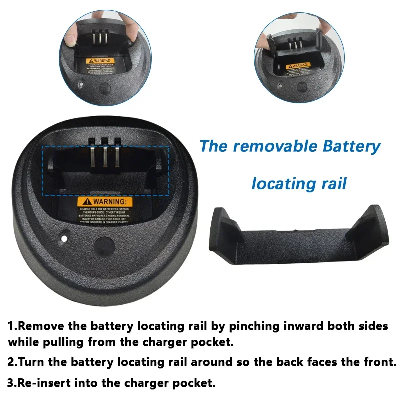 شاحن بطارية متوافق مع موتورولا ، قاعدة شحن لاسلكي ثنائي الاتجاه ، قابس قاعدة ، GP3688 ، GP3188 ، XIRP3688 ، NNTN4497 ، WPLN4138 #6