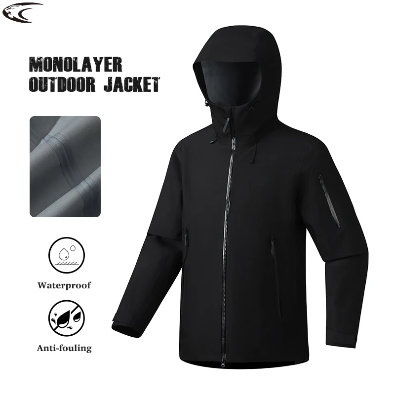 

LNGXO Men's Women's Enhanced Waterproof Jackets Outdoor Sports Heat-Sealed Seams Windbreaker Unisex Hiking Climbing Rain Coat